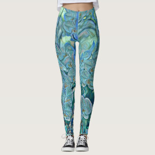 Leggings Peinture bleu violet de fleurs d'orchidées mignonn
