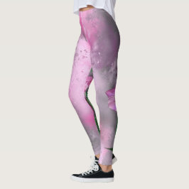 Leggings Peinture d'art mauve rose Lily