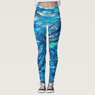 Leggings Peinture de libellules bleues