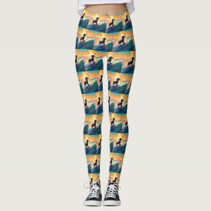Leggings Peinture de surf à la plage de teckel