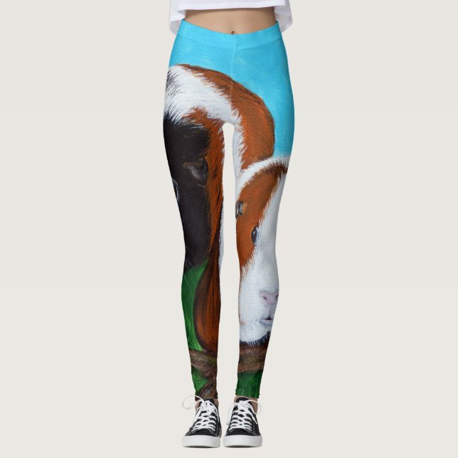 Leggings Peinture des cochons de Guinée (Devant)