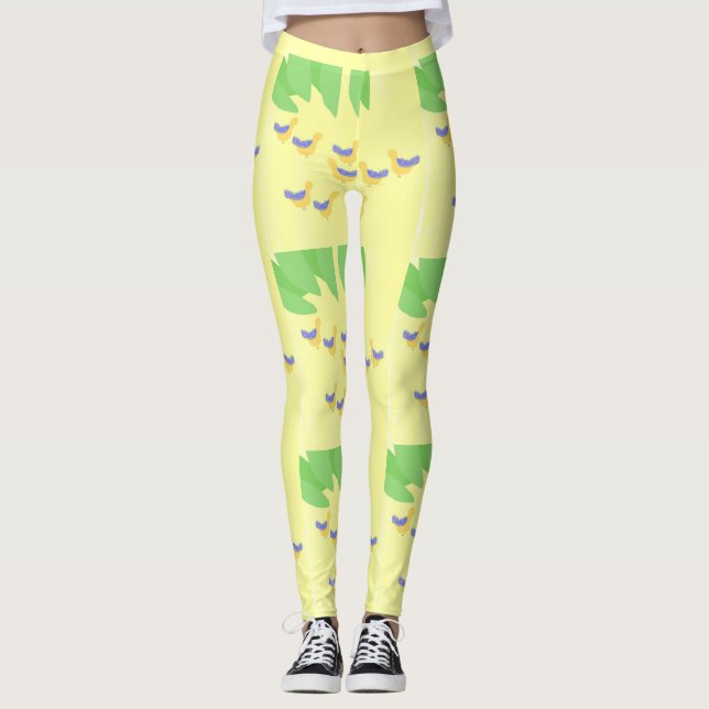Leggings peinture d'oiseaux (Devant)