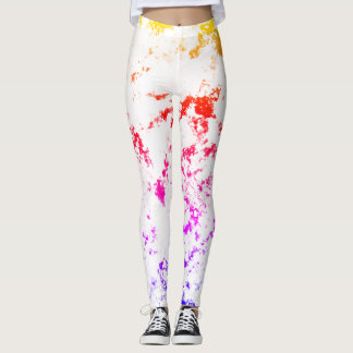 Leggings Peinture en marbre rose orange violet Abstrait