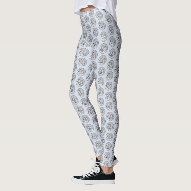 Leggings Peinture Keeshond Beth - Joli art original chien (Gauche)