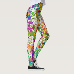 Leggings Peinture Main Spirales Points Colorés 2