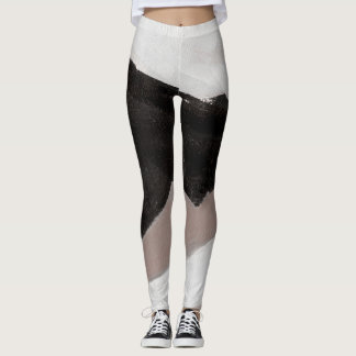Leggings Peinture multimédia mixte, design abstrait minimal