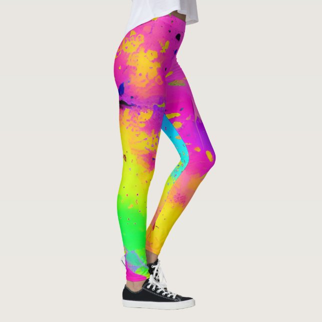 Leggings Peinture rose Et Plus Abstraite (Droite)