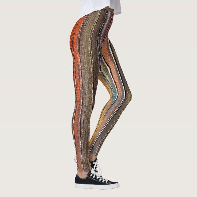Leggings peinture rustique sur motif de bois (Droite)