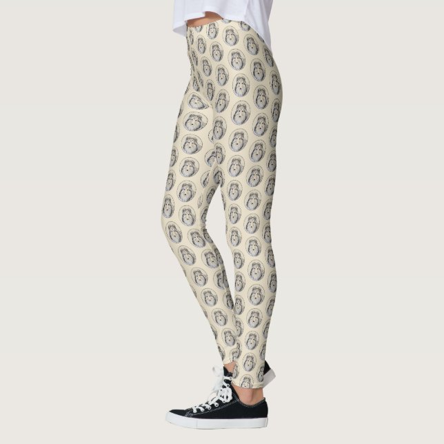 Leggings Peinture Shetland Sheepdog - Jolie art original ch (Gauche)