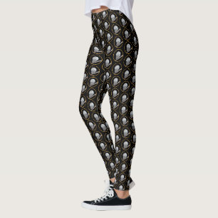 Leggings Peinture sur la Chouette neigeuse et la Lune - Art