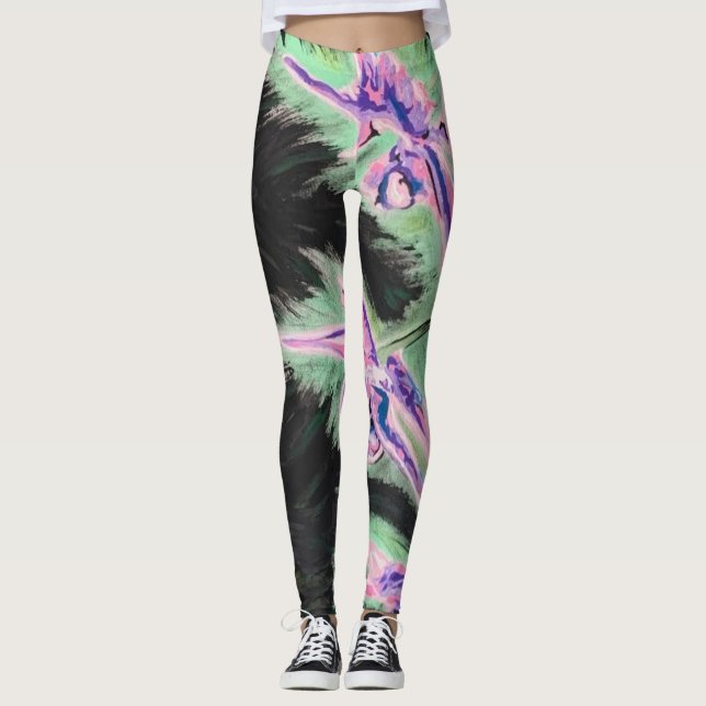 Leggings Peinture sur une orchidée tropicale (Devant)