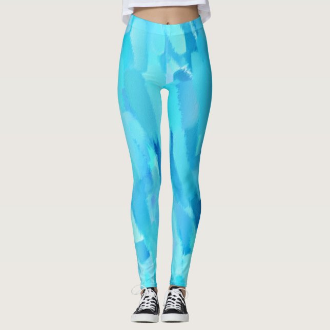 Leggings Peinture turquoise (Devant)