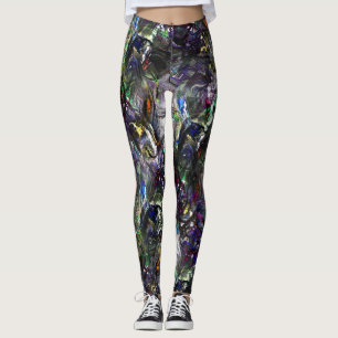 Leggings Peintures lourdes collées se chevauchant dans un m