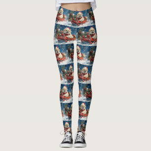 Leggings Pékinois en traîneau Laissez neige Noël