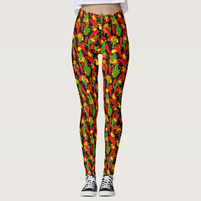 Leggings Pepper Chilli Cuire Du Fun Foody (Devant)
