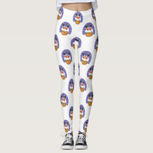 Leggings Père Noël À Chimney, Neige, Noël, Nouvel An
