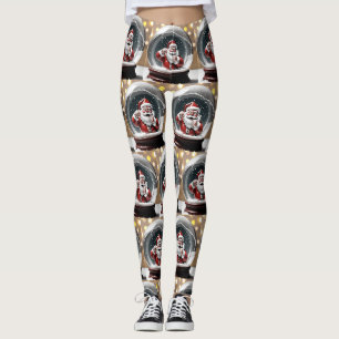 Leggings Père Noël coincé dans un Snow Globe Funny Christma