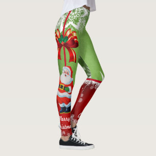 Leggings Père Noël De Noël Avec Un Pantalon De Jambes De