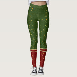 Leggings père Noël Elf Rouge et Vert Noël