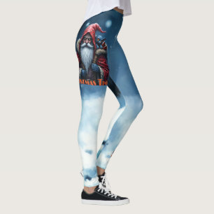 Leggings Père Noël Frostbite et son elfe de malice.