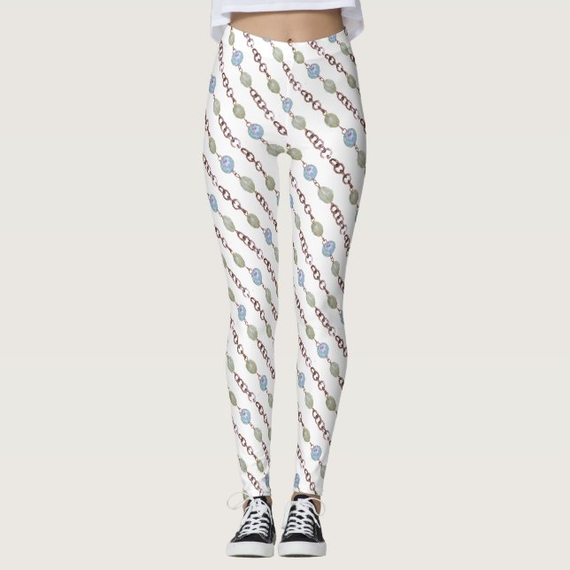 Leggings - perles de verre et chaîne de cuivre (Devant)