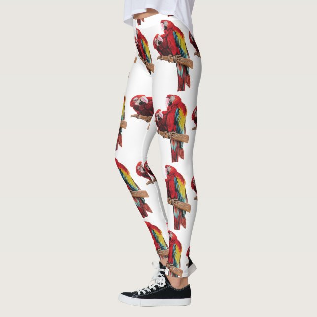 Leggings Perroquets de perroquets de macaw rouge pattes d'a (Gauche)