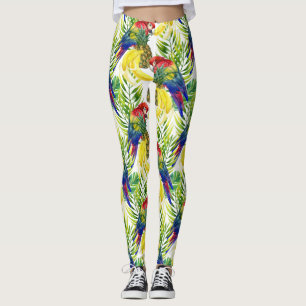 Leggings Perroquets Et Fruits Tropicaux