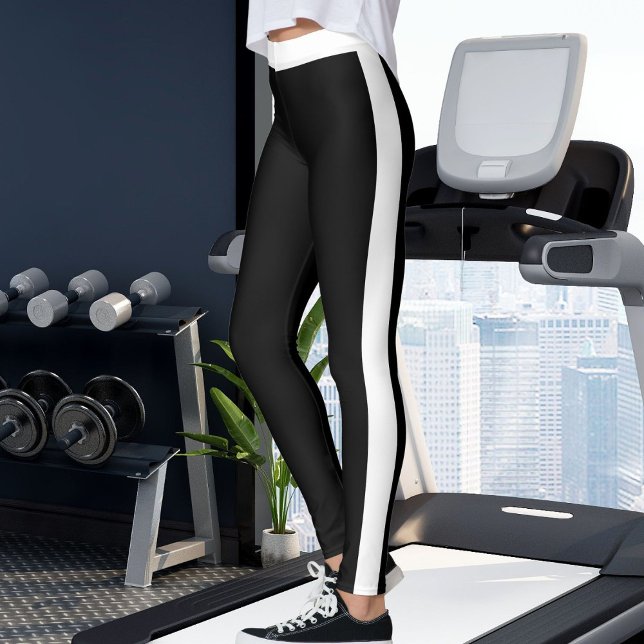 Leggings Personalized Black And White Stripes Custom Made (Créateur téléchargé)