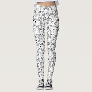 Leggings Personnages Mignons Kawaii Doodle (2)