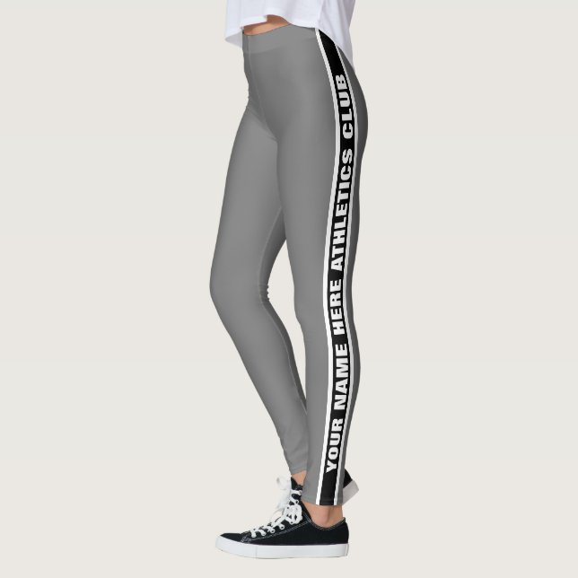 Leggings Personnalisable vos guêtres rayées de nom de club (Gauche)