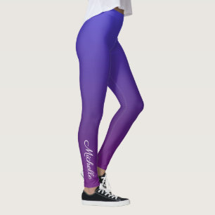 Leggings Personnalisé bleu et violet ombre