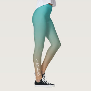Leggings Personnalisé brun et bleu ombre