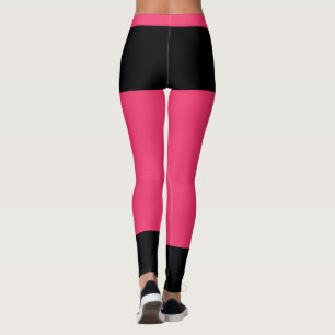 Leggings Personnalisé Élégant Rose Chaud Accents Noirs Cute
