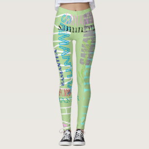 Leggings Personnalisé répétant des guêtres de lettres d