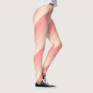 Leggings Personnalisé Style Peach Color Stripes Modèle mode