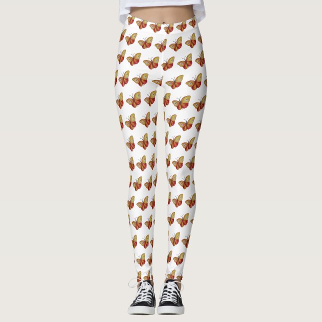 Leggings personnalisés à papillon jaune (Devant)