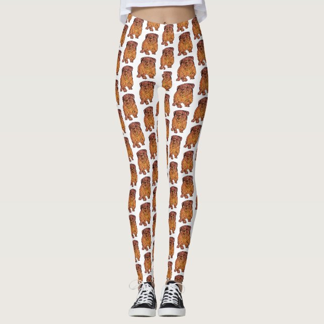 Leggings personnalisés d'Art Bulldog français (Devant)