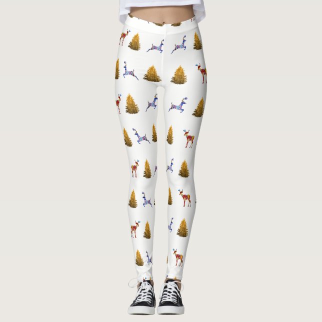 Leggings personnalisés de l'ambiance de Noël (Devant)