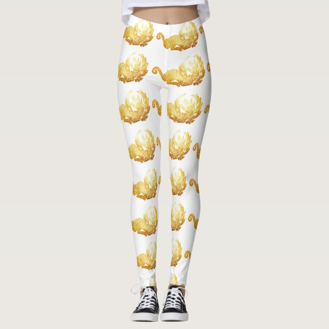 Leggings personnalisés Dragon d'or (Devant)