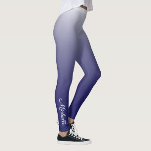 Leggings Personnalized gradient ombre navy blue