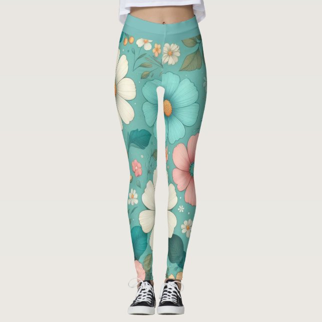 Leggings Pétales Pastel (Devant)