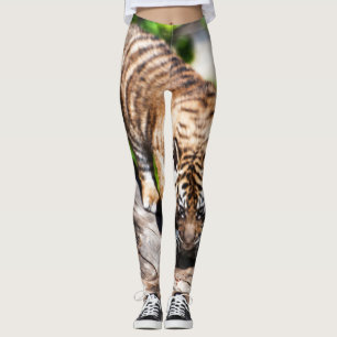 Leggings Petit animal de tigre montant vers le bas des