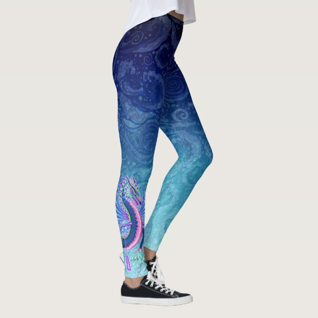 Leggings Petit dragon d'eau rose et bleu (Droite)