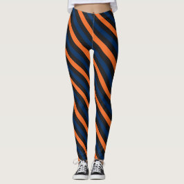 Leggings Petites guêtres diagonales bleues et oranges de