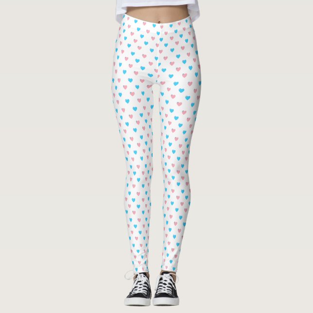 Leggings Petites jambes de coeur Trans Pride (Devant)