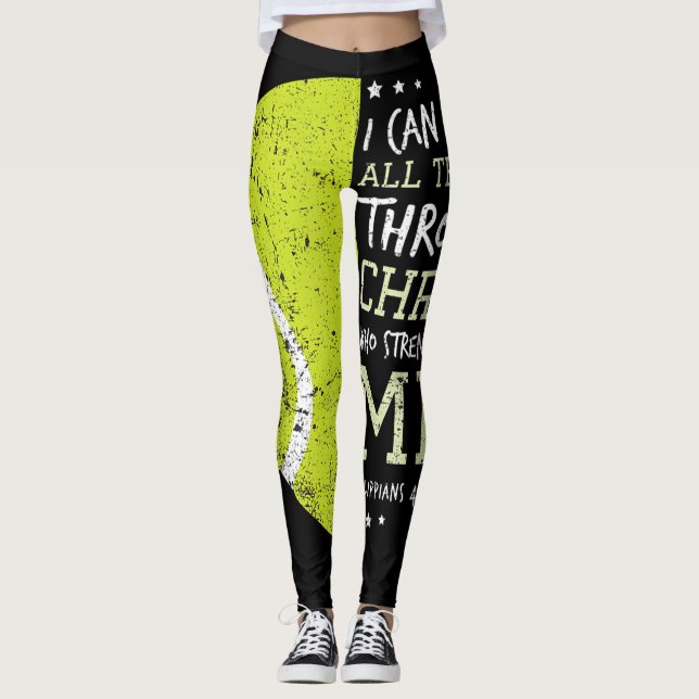 Leggings Philippiens 4 13 Je Peux Faire Tout Chrétien Dix (Devant)