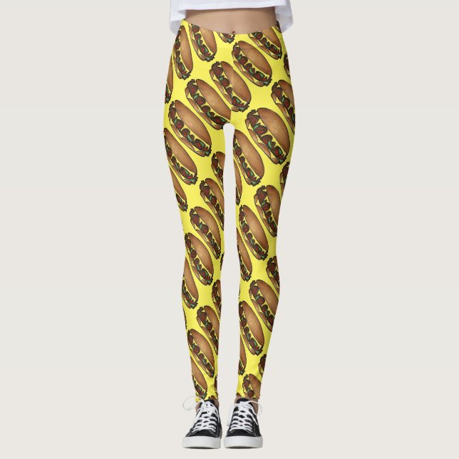 Leggings Philly Philadelphia Fromage Steak Cheesestead Nour (Devant)
