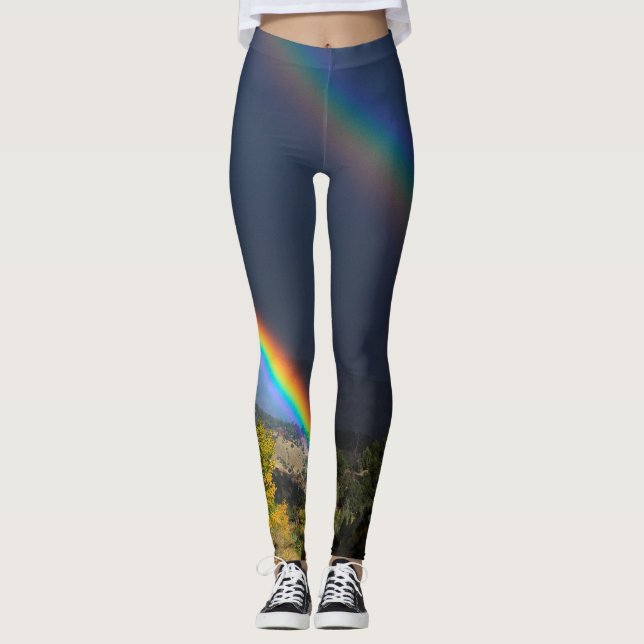 Leggings Photo de paysage d'arc-en-ciel (Devant)