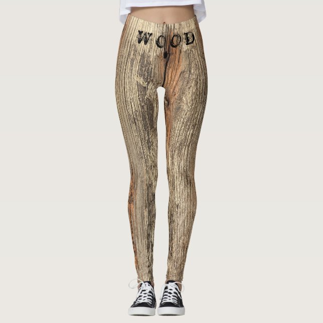 LEGGINGS PHOTO MOTIF DU GRAIN DE BOIS LEGINGS (Devant)