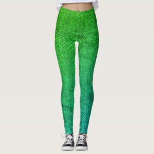 Leggings Photo textuelle de Sea Green Tweed